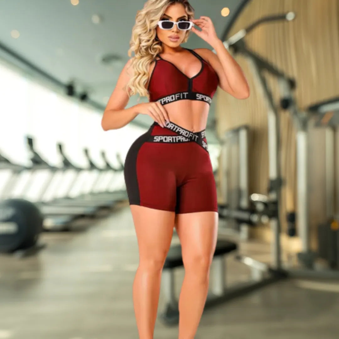 Conjunto Fitness Cintura Alta – Afina, Empina e Realça as Curvas com Zero Transparência