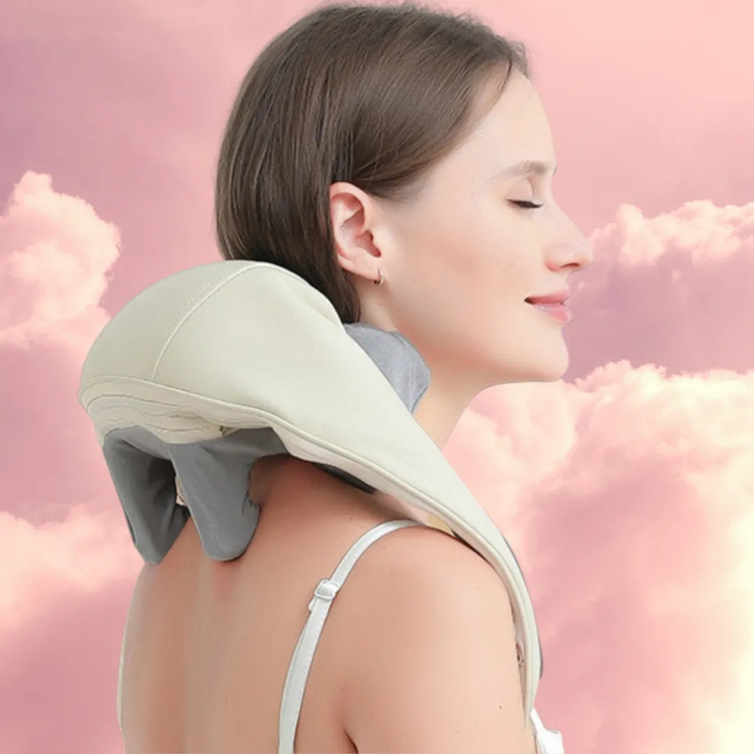 Massageador de pescoço com cabeça 5D que simula toque humano