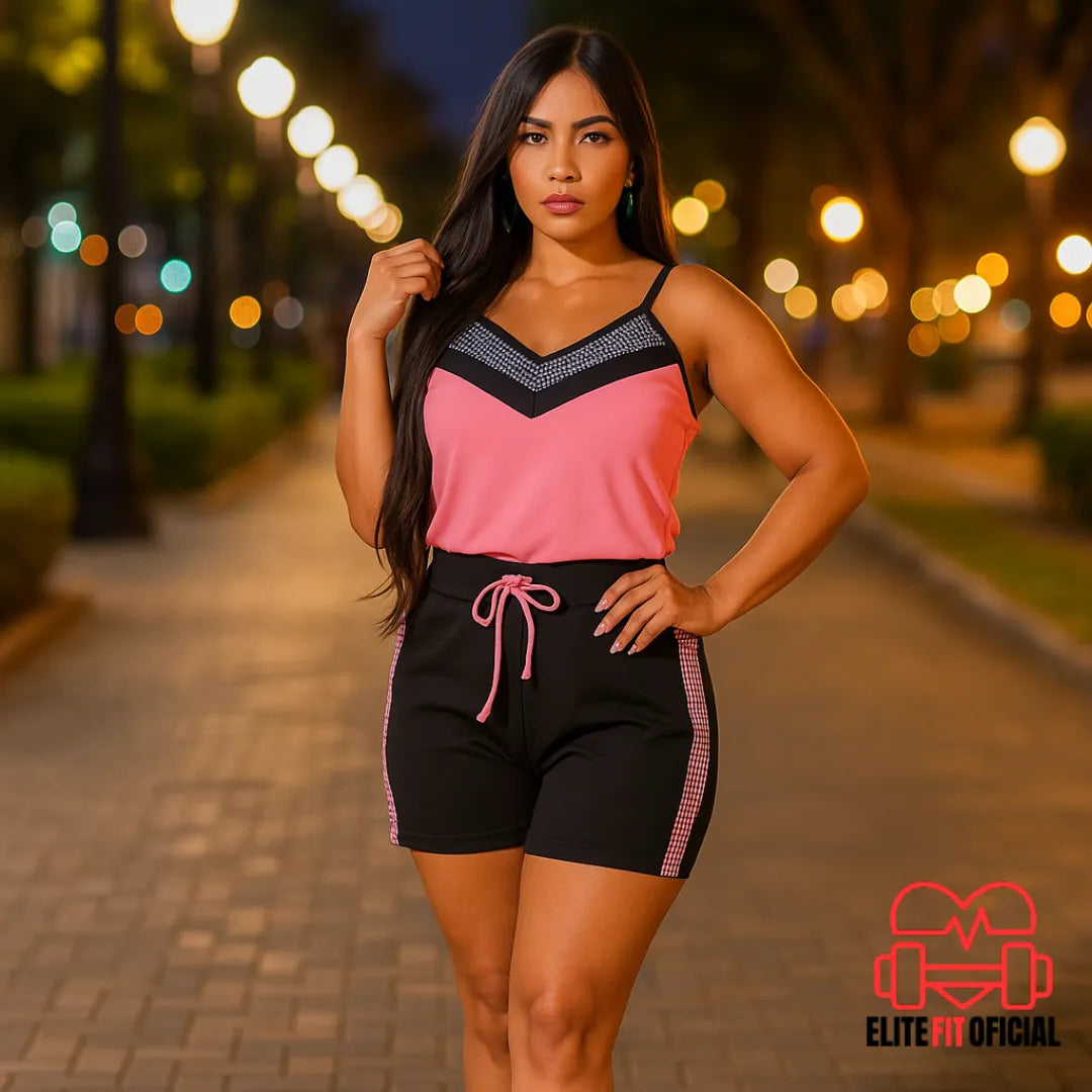 Conjunto Plus Size Estiloso – Short e Blusinha que Valorizam Suas Curvas com Conforto