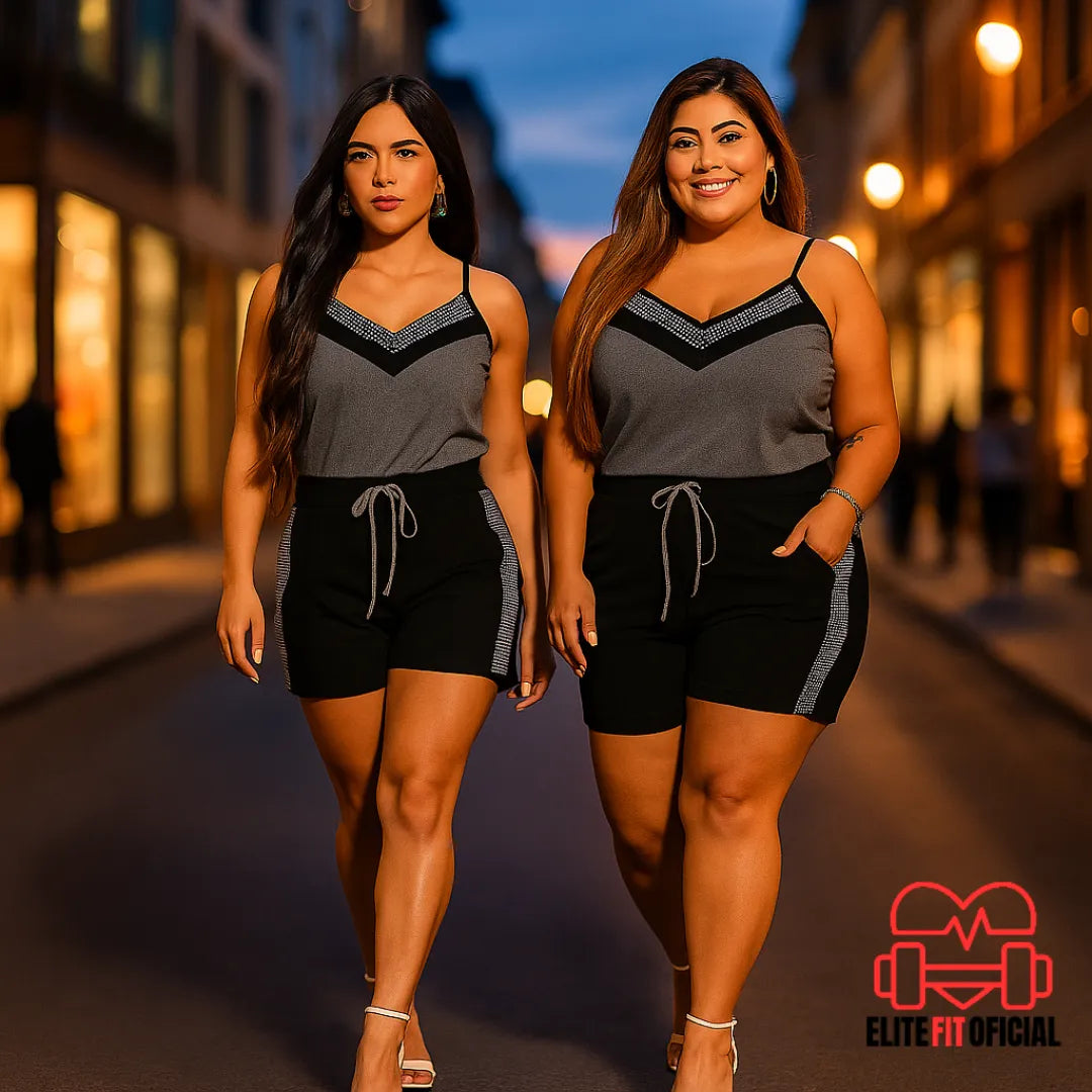Conjunto Plus Size Estiloso – Short e Blusinha que Valorizam Suas Curvas com Conforto