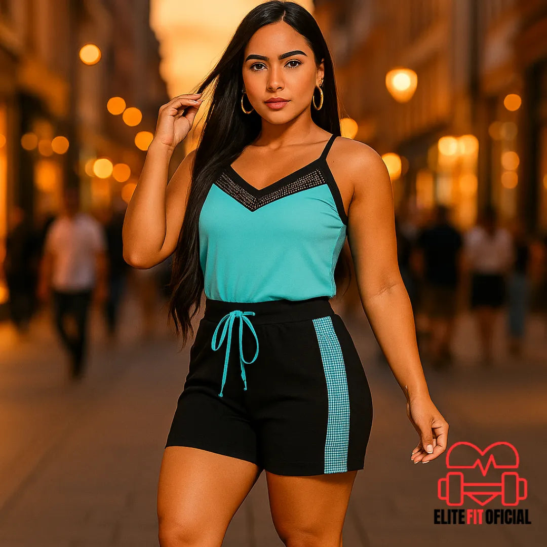 Conjunto Plus Size Estiloso – Short e Blusinha que Valorizam Suas Curvas com Conforto