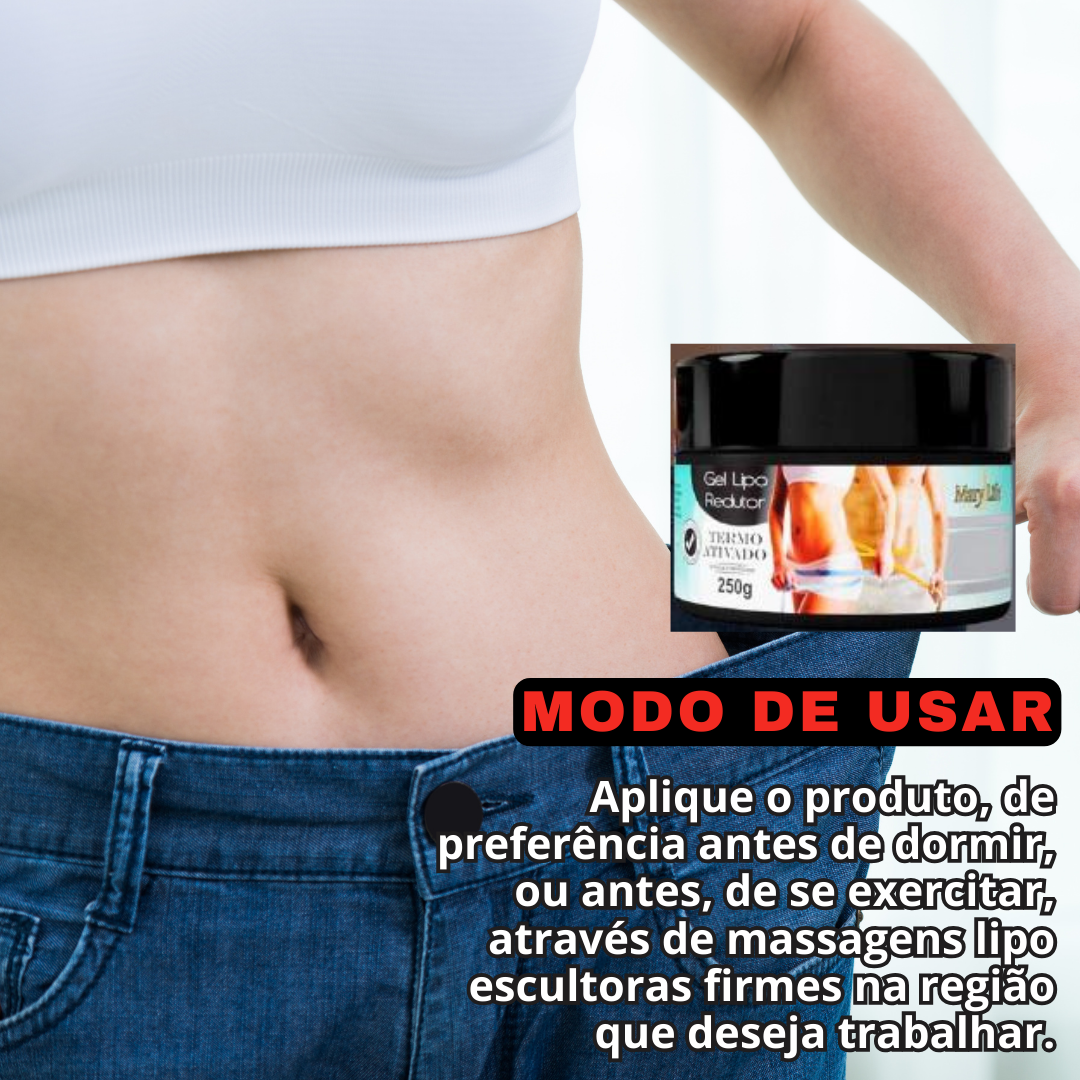 Gel Lipo Redutor Termoativo – Queima Localizada, Redução Visível e Pele Mais Firme!