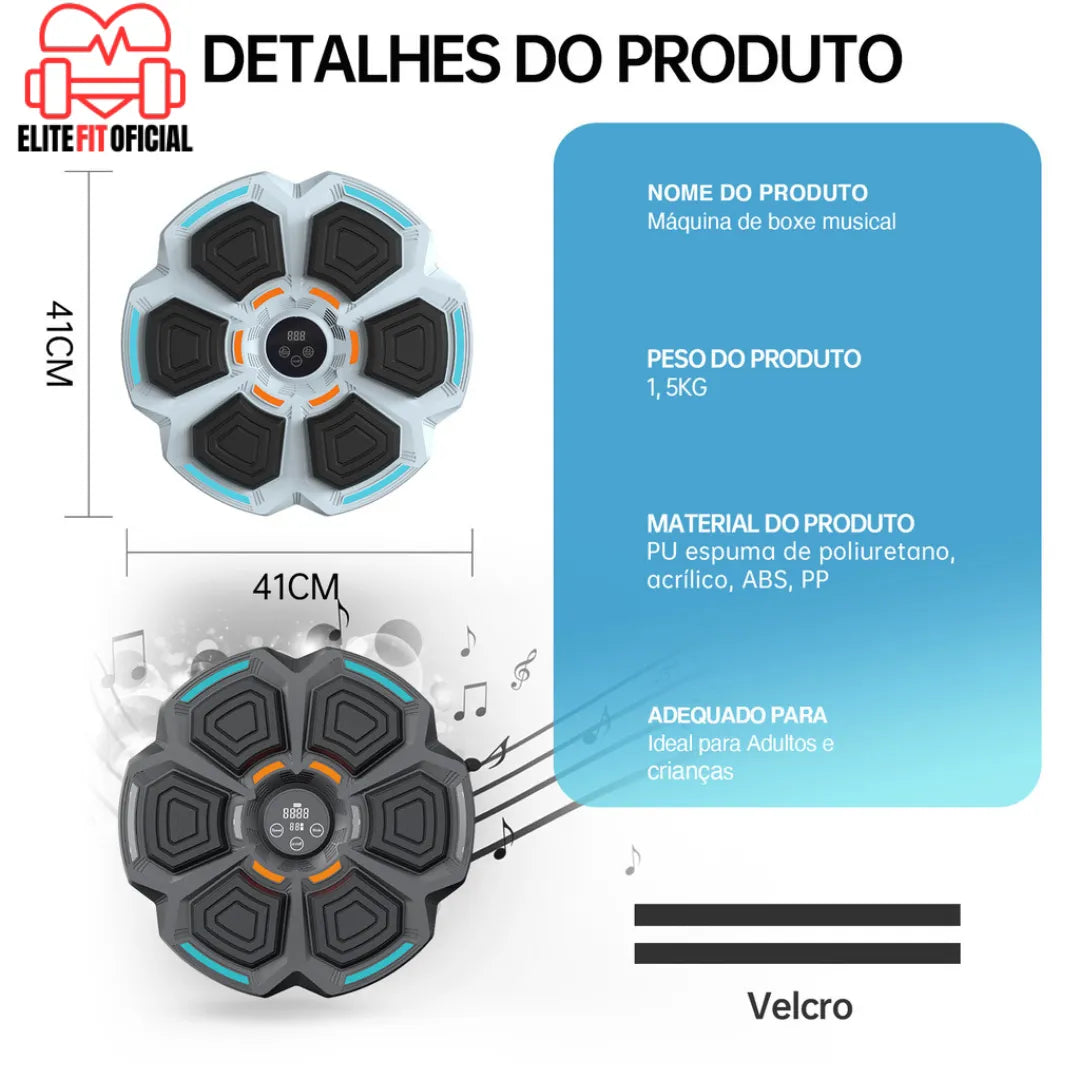 Painel de Boxe Interativo – Treine com luzes e música para aprimorar sua velocidade e ritmo de ocorrência no boxe e artes marciais.