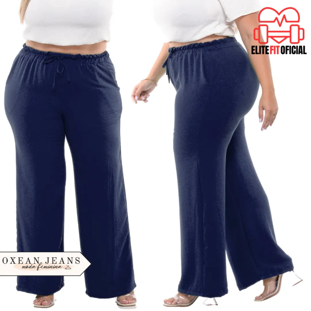 Pantalona plus size com ajuste ideal ao corpo