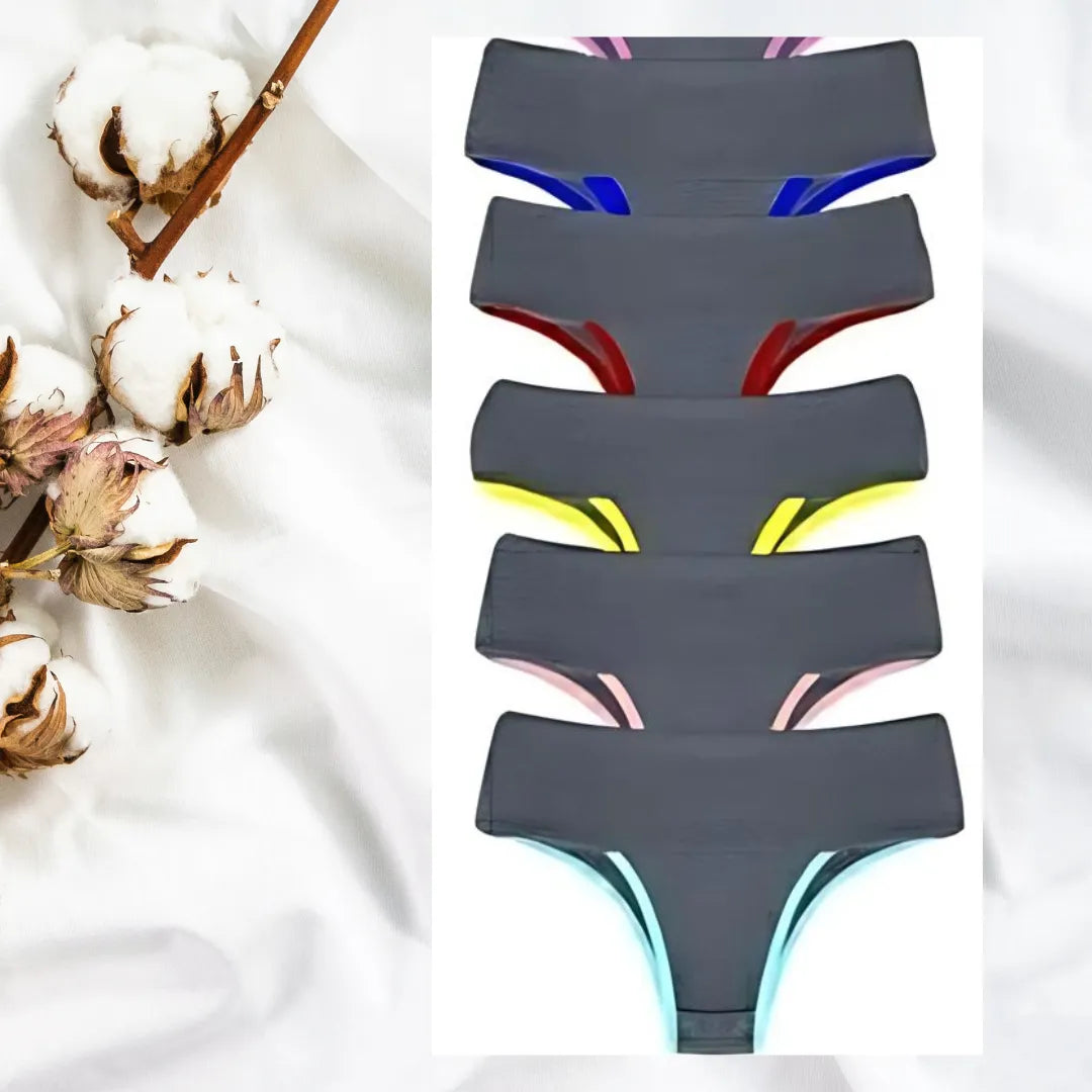 Kit com 5 calcinhas perfeitas para usar com vestidos, roupas justas e treinos.