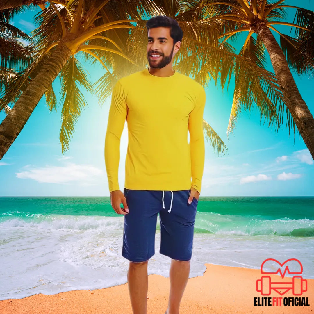 Roupas masculinas com tecido antibacteriano e bloqueio UV
