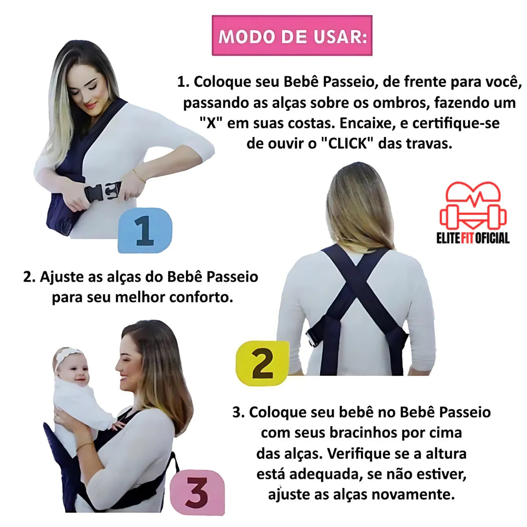 Canguru com tecido macio e seguro para passear