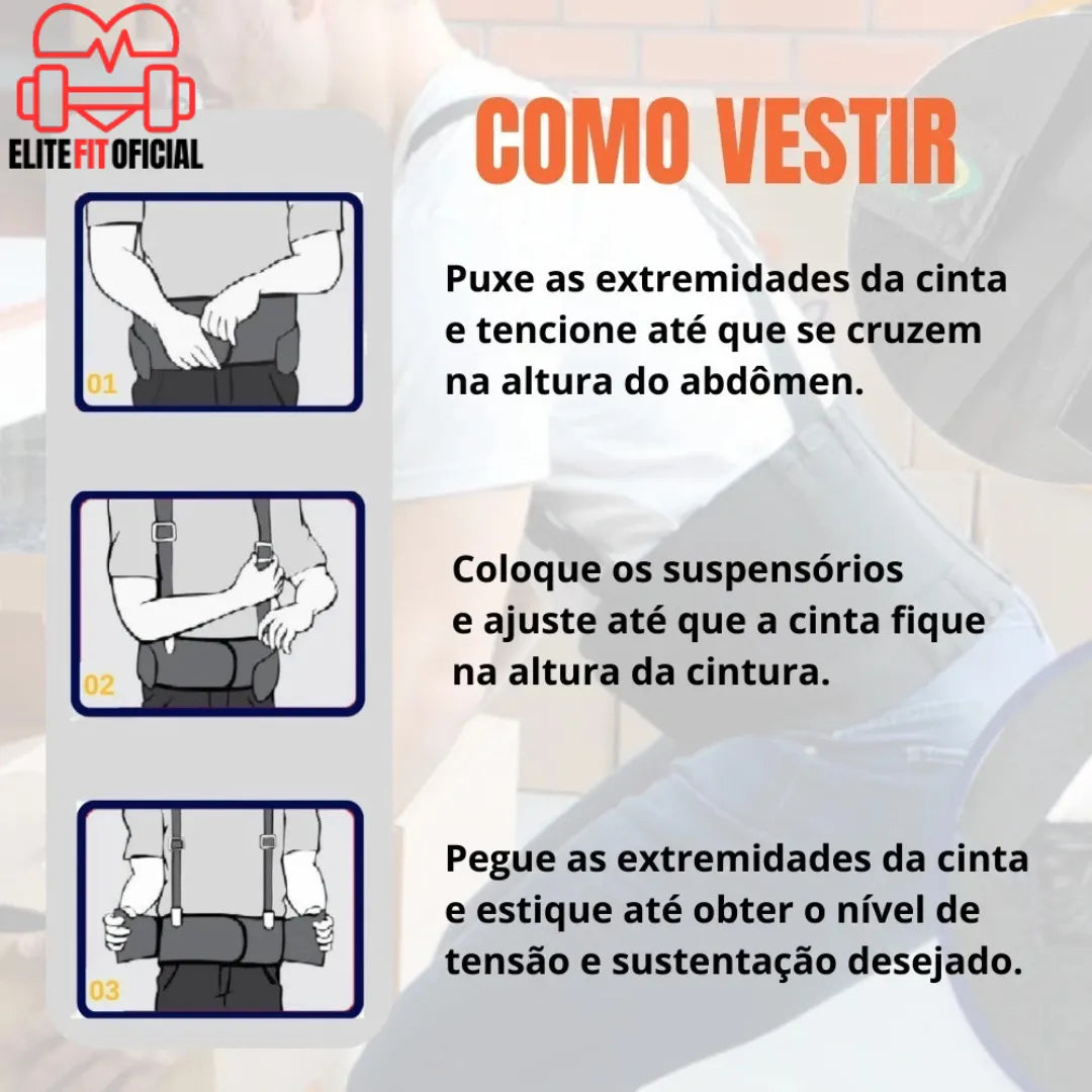 Suspensório regulável para manter a cinta no lugar o dia todo