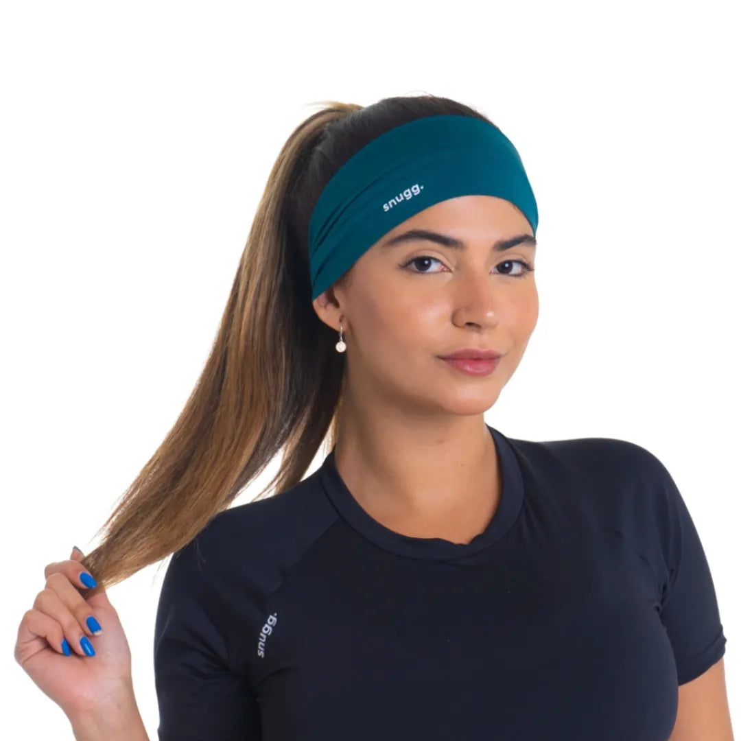 Faixa de cabelo esportiva com proteção solar UV50+