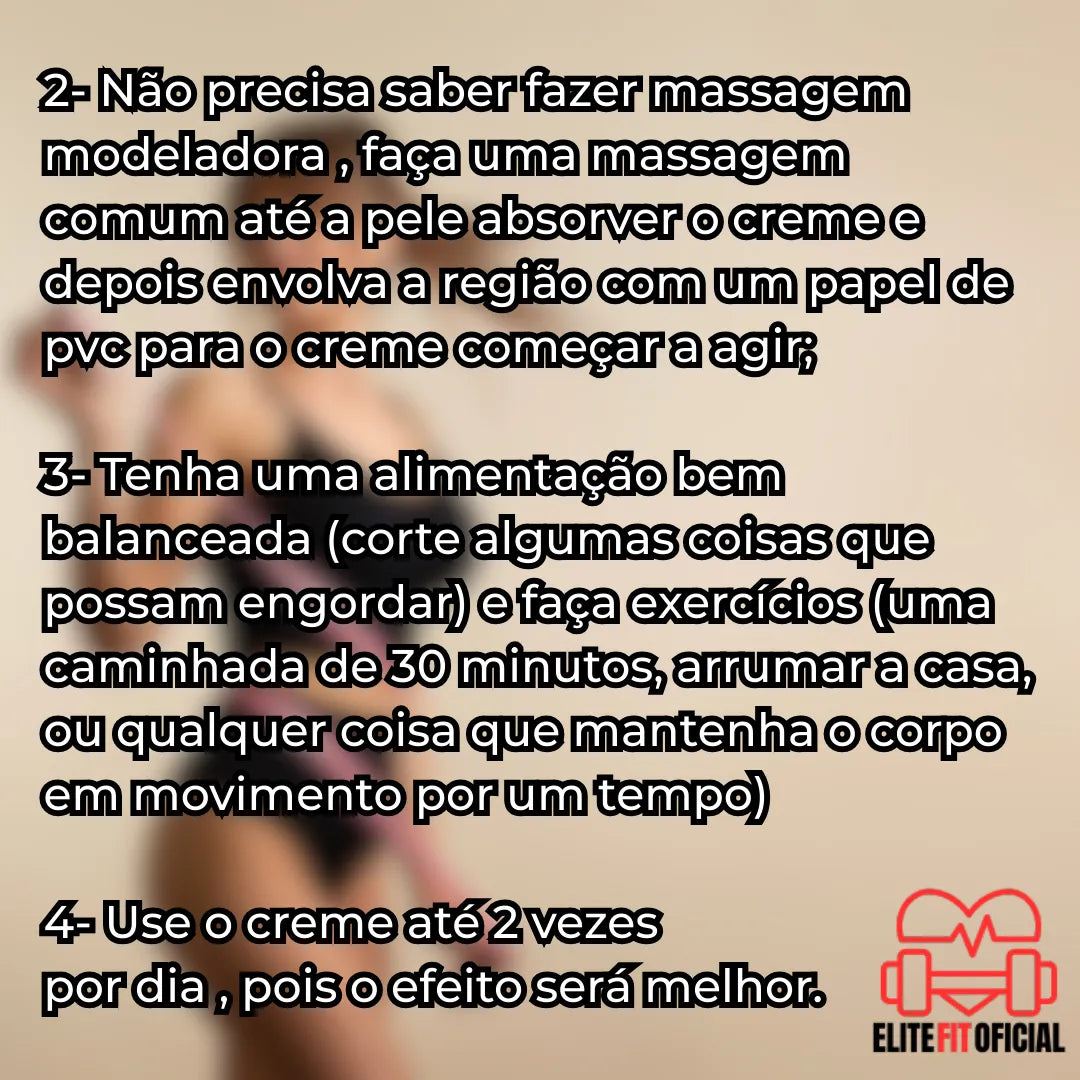 Gel termoativo com sensação refrescante e toque suave.