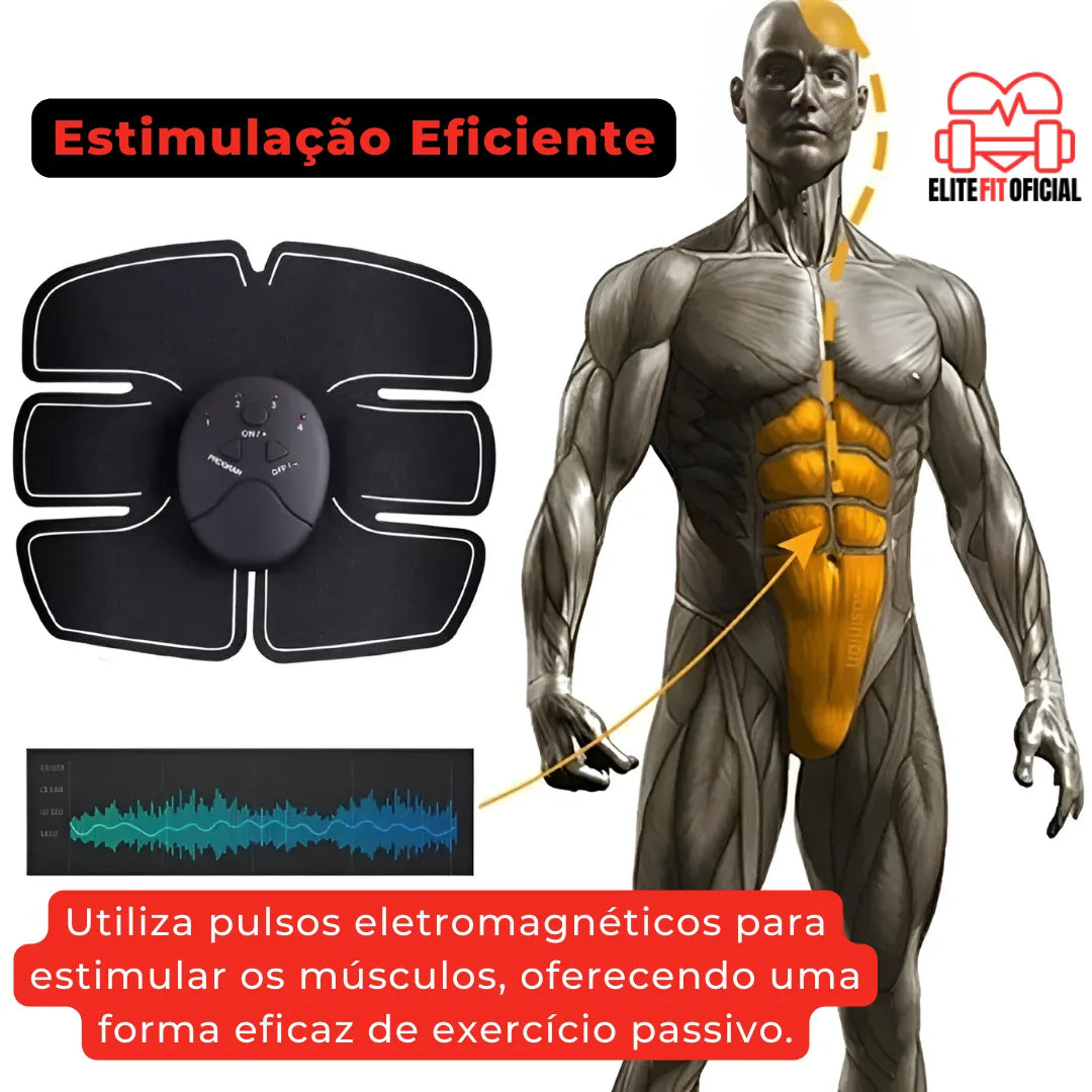 Kit com 2 estimuladores EMS para definição abdominal rápida