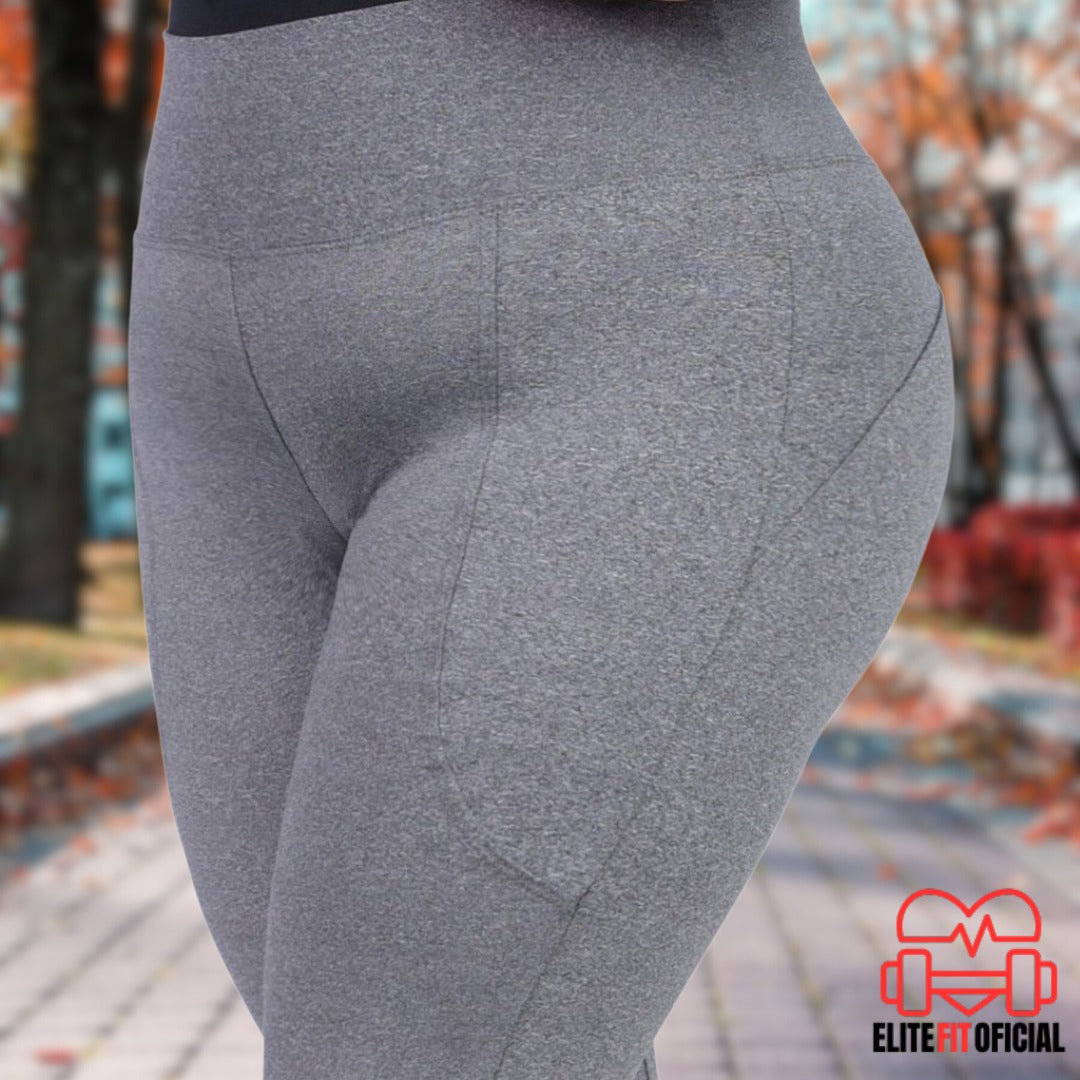 Cós duplo estilo cinta para maior sustentação e conforto abdominal