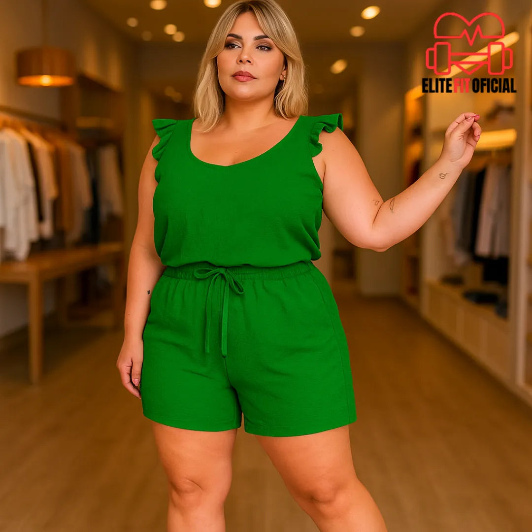 Moda Feminina Plus Size – Short com Blusa Fresquinha