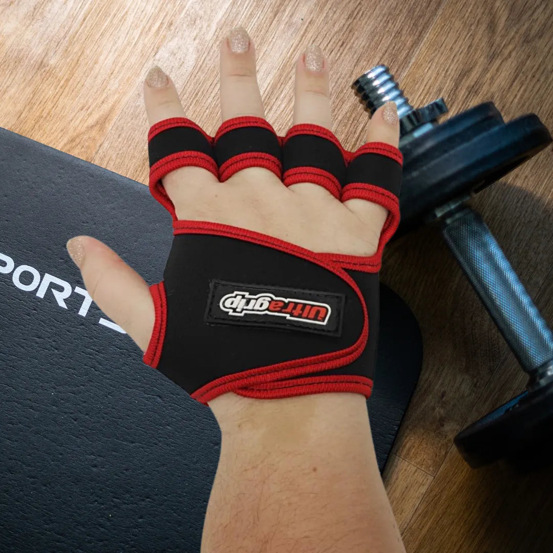 Luvas de academia em neoprene para proteção, conforto e aderência nos treinos de musculação e crossfit.