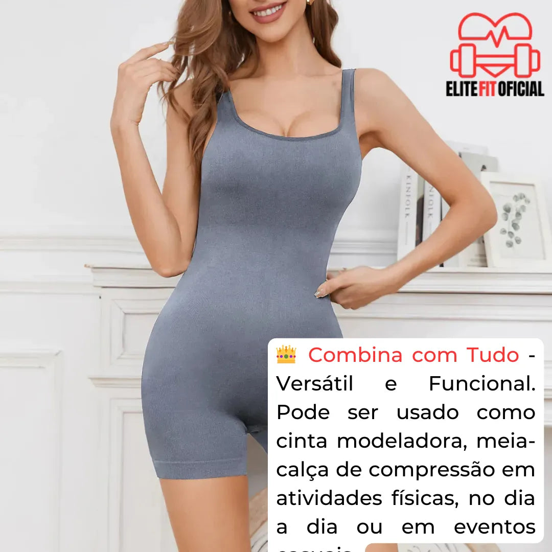 Macaquinho modelador sem costura, zero transparência e máxima firmeza no corpo!