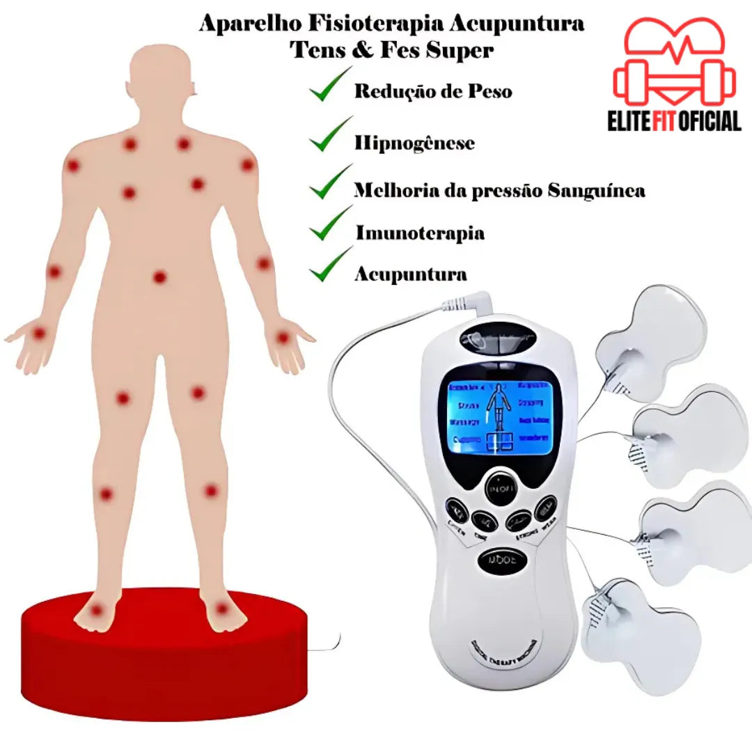 Aparelho de acupuntura sem agulhas com eletrodos e display LCD