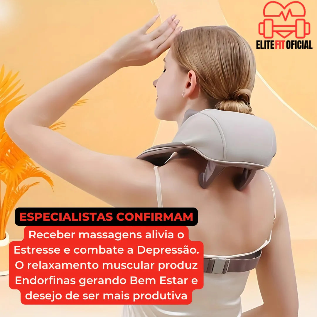 Massageador recarregável via USB com design ergonômico e silencioso