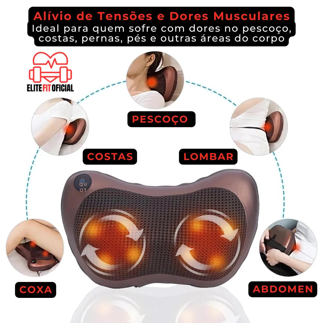 Massageador elétrico Shiatsu portátil – ruptura da dor muscular e tensão em casa ou no carro.