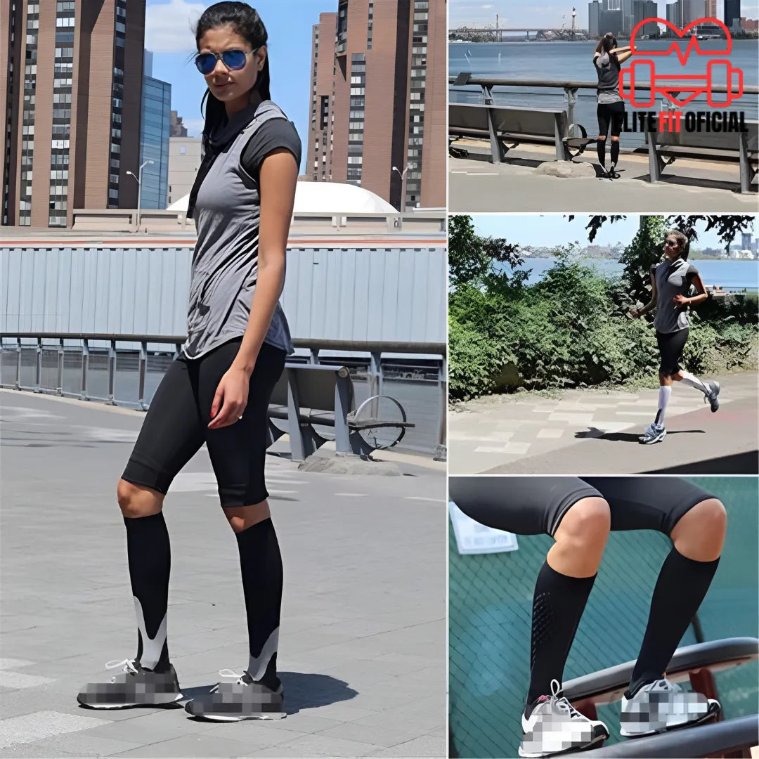 Meias para aliviar desconforto nas pernas após exercícios