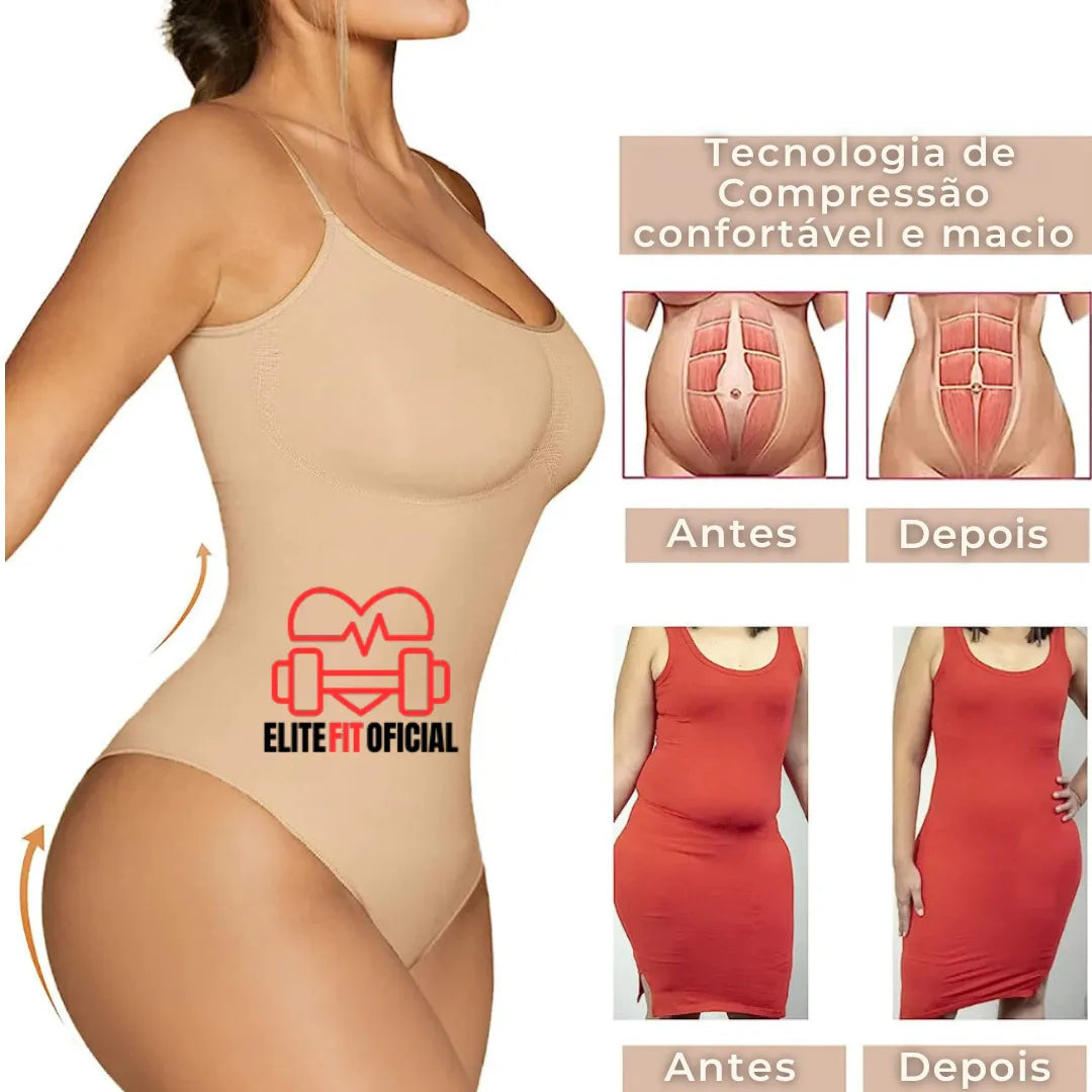  Modelador plus size fio dental com compressão moderada para um ajuste perfeito.