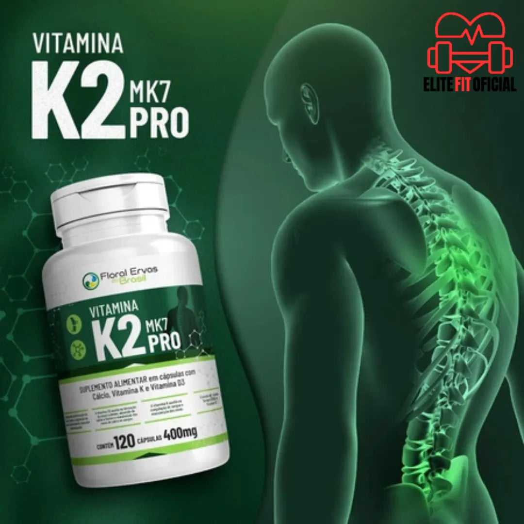 Vitamina K2 MK7 que ajuda o cálcio a ir pro lugar certo