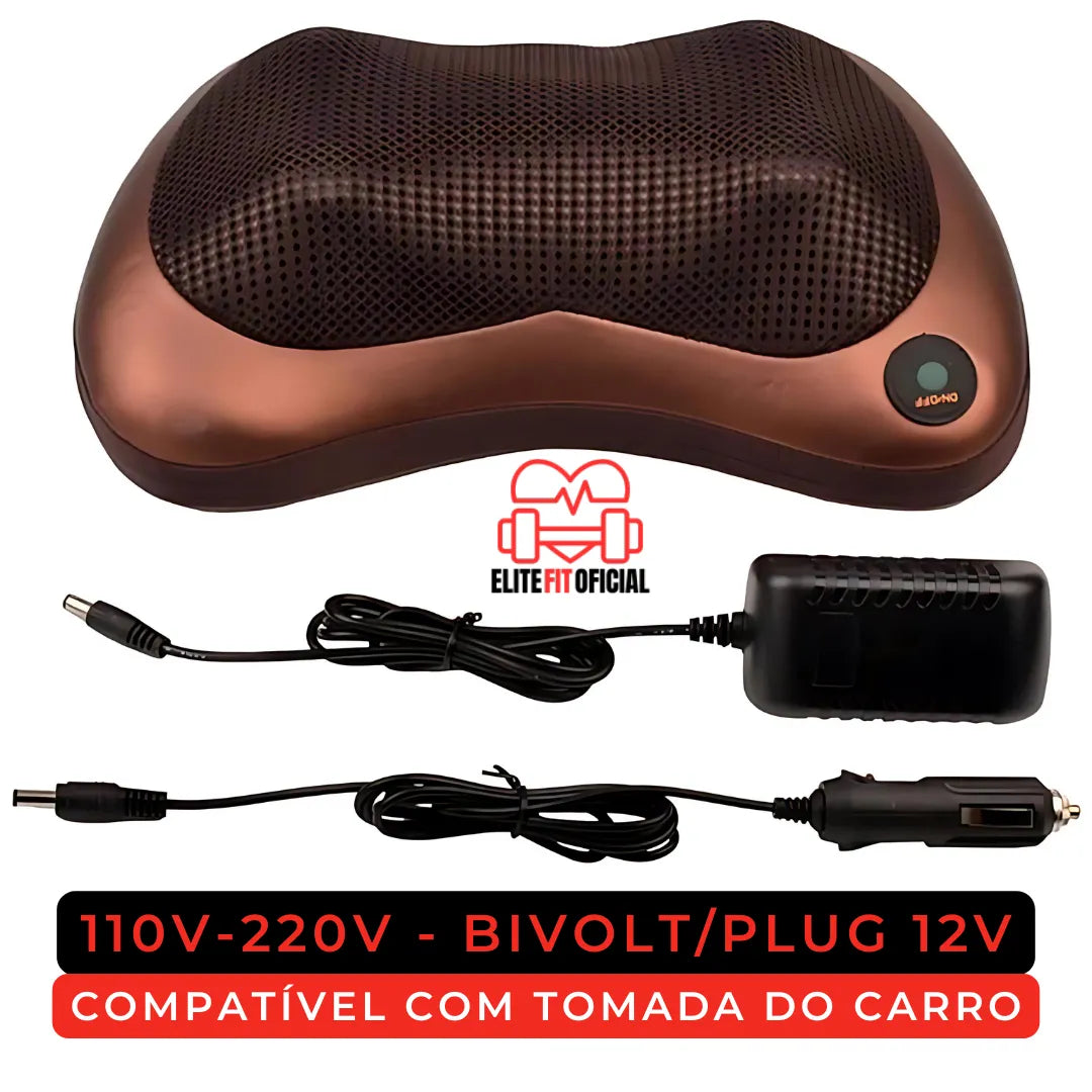 Travesseiro massageador Shiatsu – ideal para aliviar dores nas costas, ombros e pescoço.