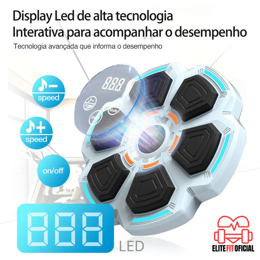 Treinador de Boxe Musical – Desenvolva cooperativa e resultados com um painel de alvos iluminados e conexão Bluetooth.